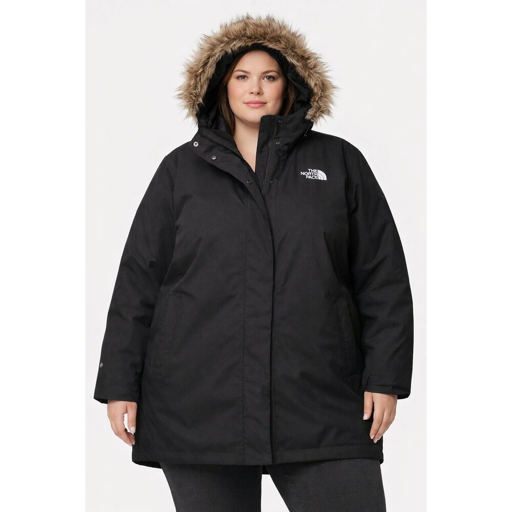 The North Face Black Puffer Coat with Faux Fur Hood